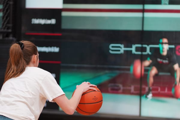 Athlete working on ball handling drills